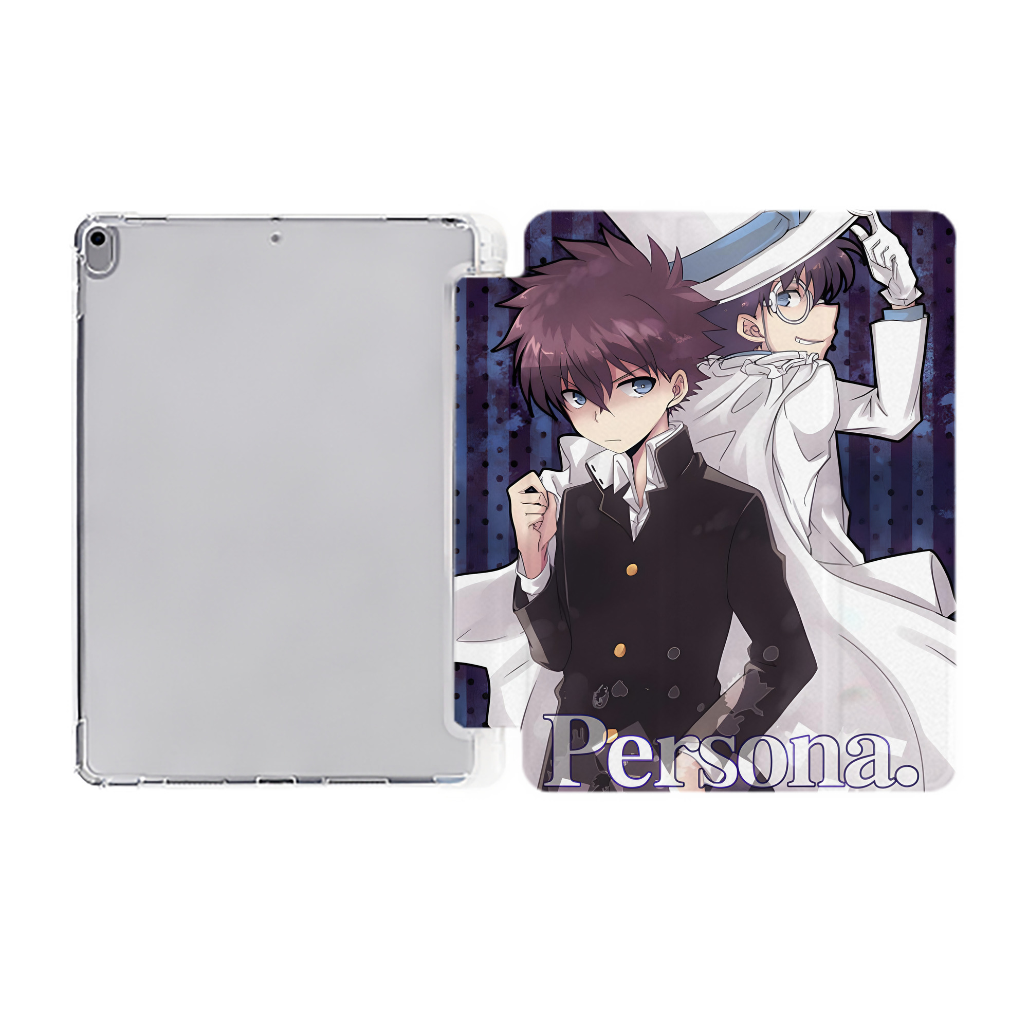 （画像用） 名探偵コナン Detective Conan IPad ケース ペン収納付き 三つ折りスタンド PUレザー×シリコン 対応機種9.5/10.5/10.9インチ